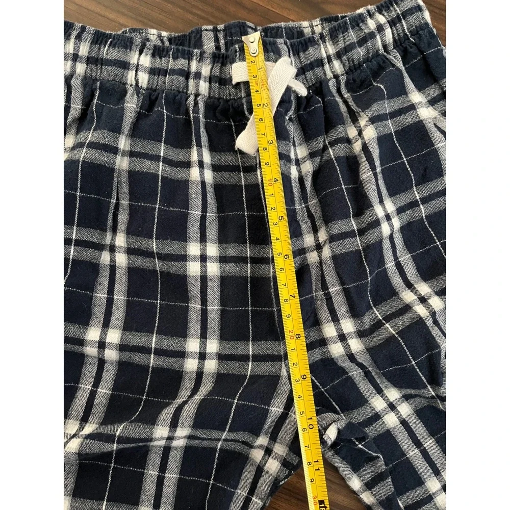 Tyler Hill Camp Pajama‎ Pants Navy White Plaid Flannel Lounge Bottoms 2 Pairs